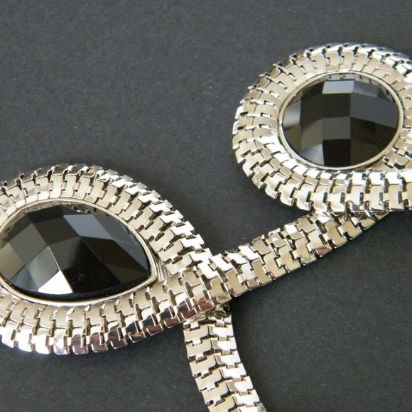Jeanne Beker Statement Necklace Silver Tone - Picture 6 of 7